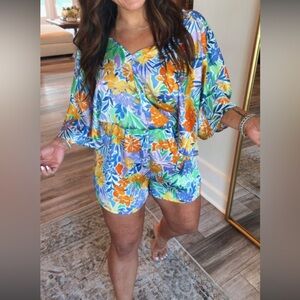 Heyson Floral V-Neck Romper